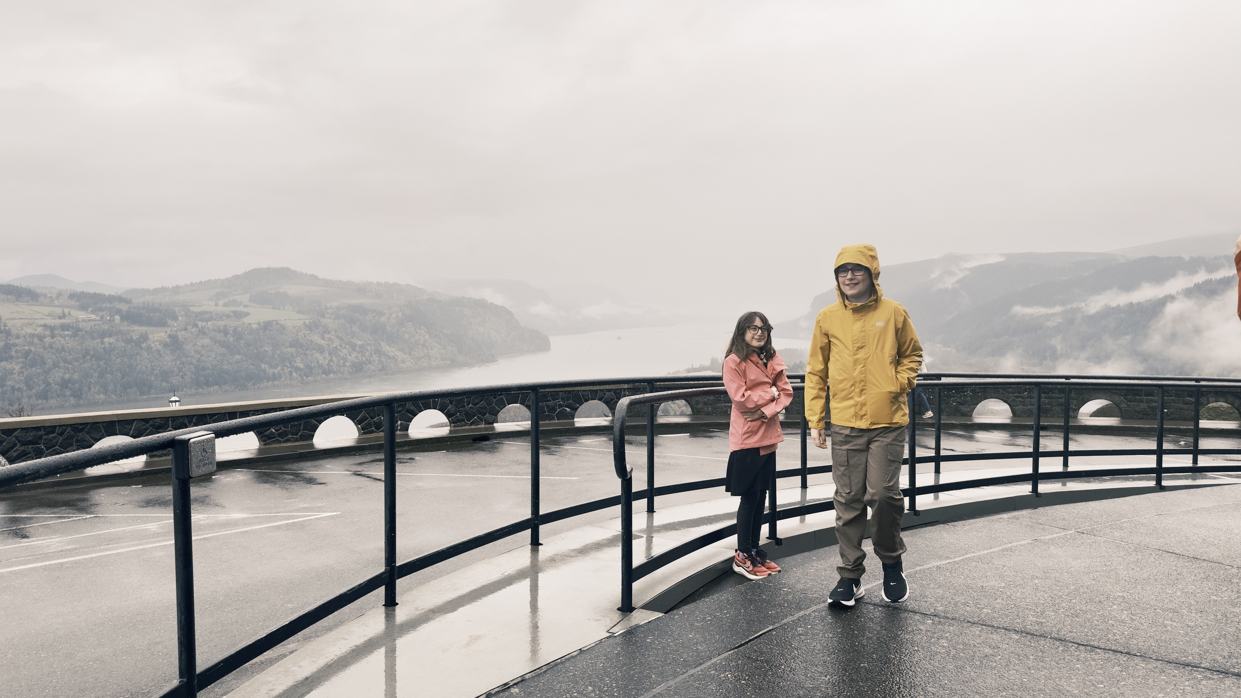 Columbia River Gorge on a rainy day.